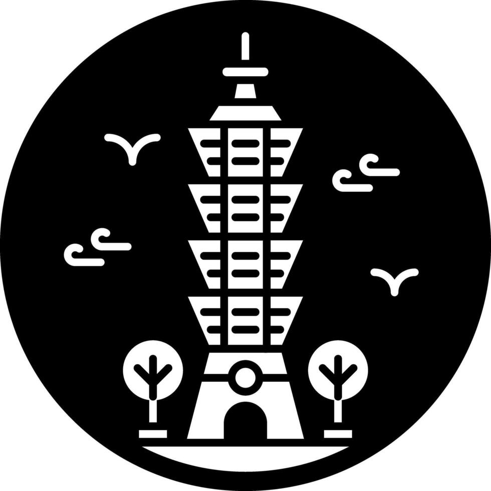 Taipai 101 icon in filled style vector