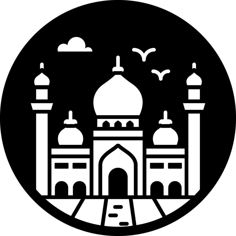 Badshahi mosque icon in solid style vector