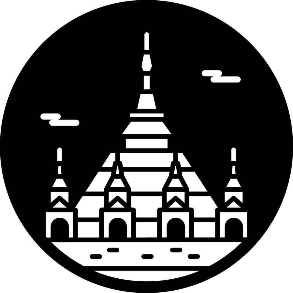 A filled style icon of shwedagon pagoda vector