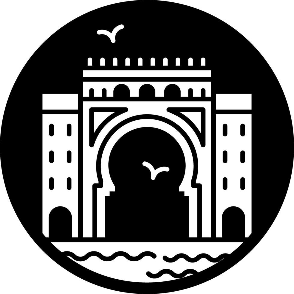 Battuta gate icon in glyph style vector