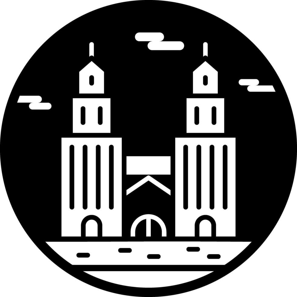 A filled style icon of petronas tower vector