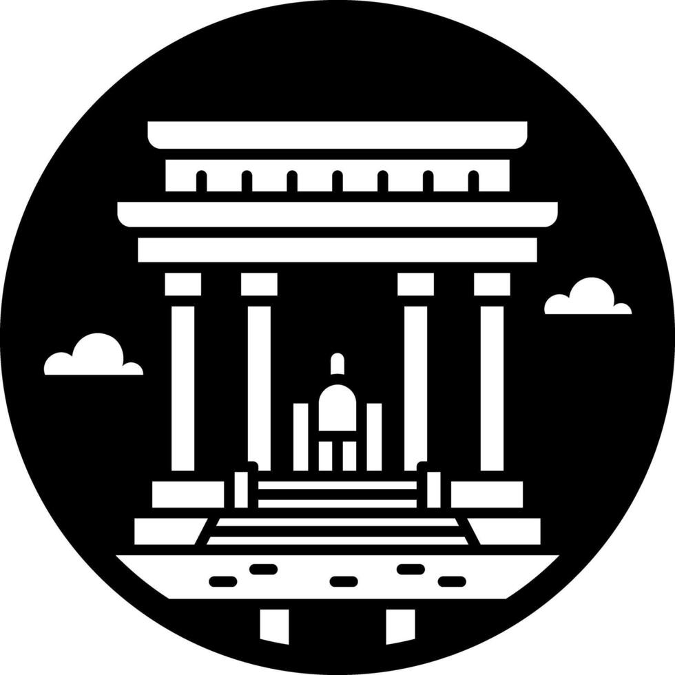 Lincoln memorial icon in solid style vector