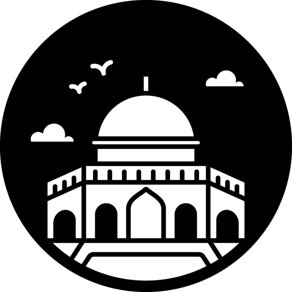 A glyph style icon of jerusalem vector