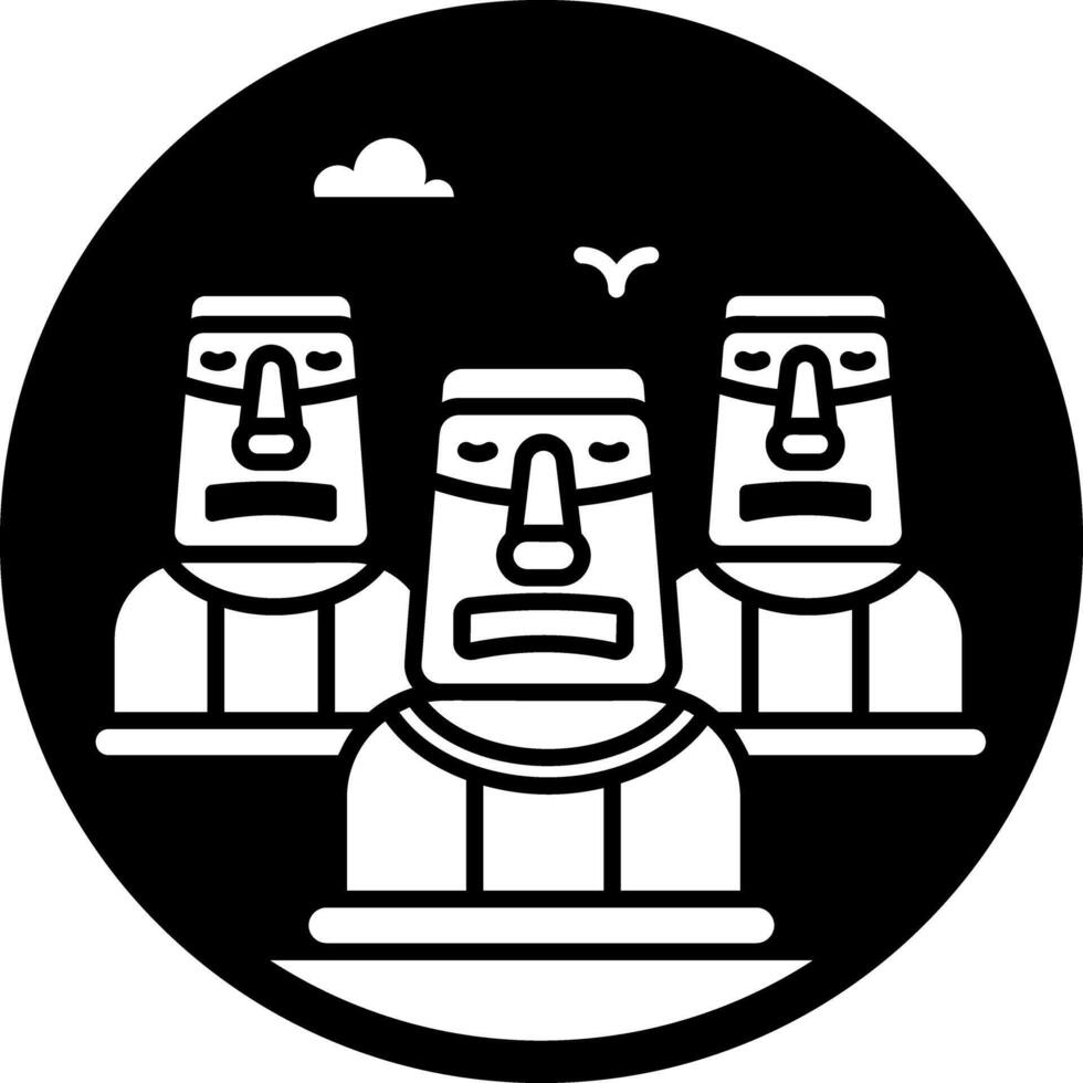 Moai icon in glyph style vector