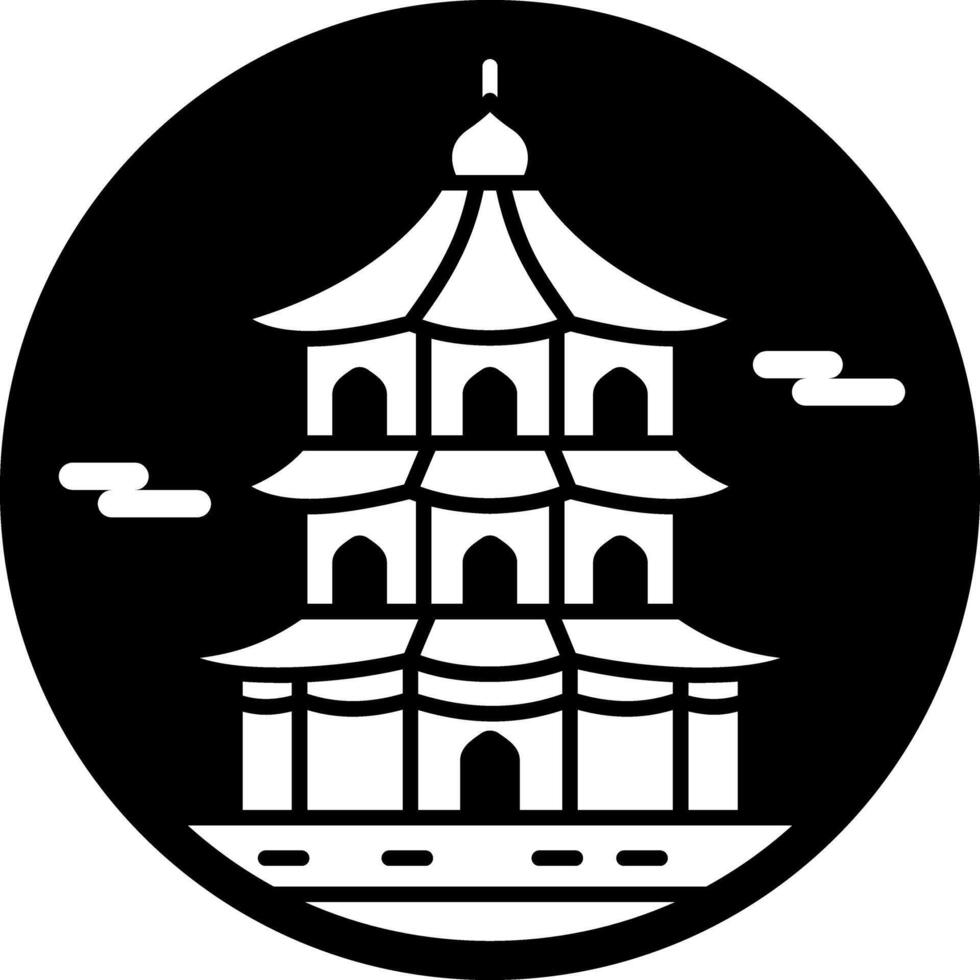 Pagoda icon in glyph style vector