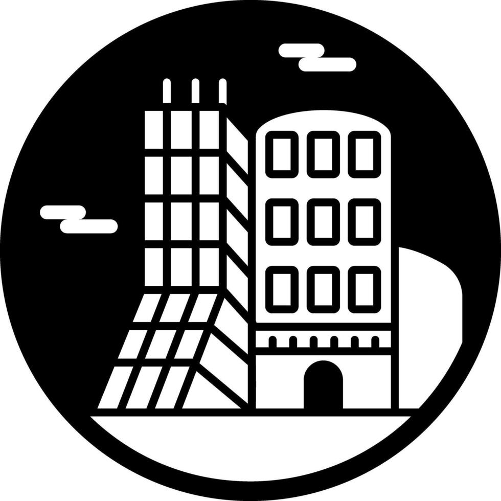 Dancing house icon in glyph style vector