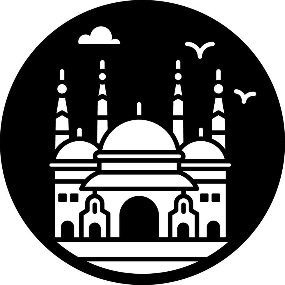 Hagia sophia mosque icon in filled style vector