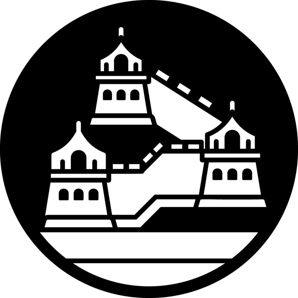 The great wall icon in glyph style vector