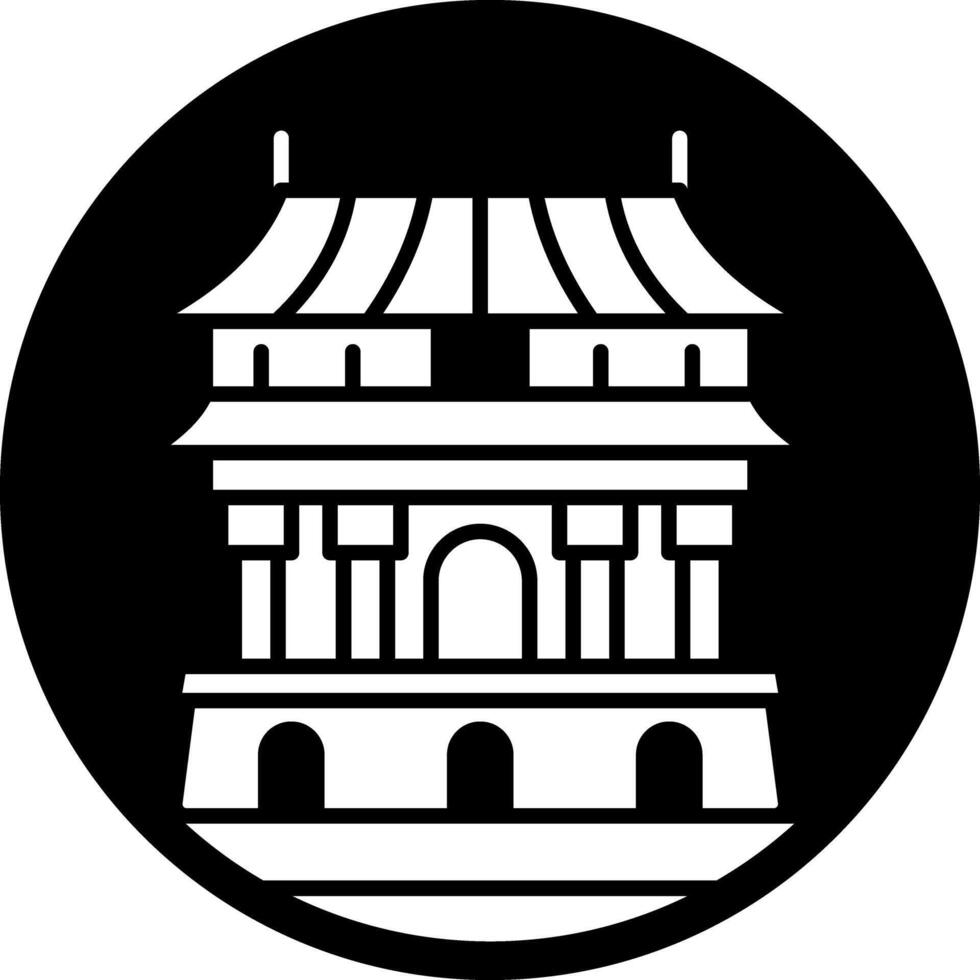A filled style icon of forbidden city vector