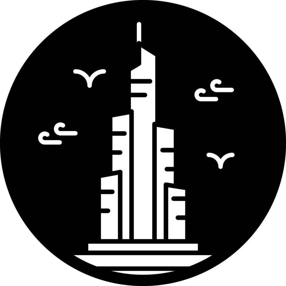Burj khalifa icon in glyph style vector