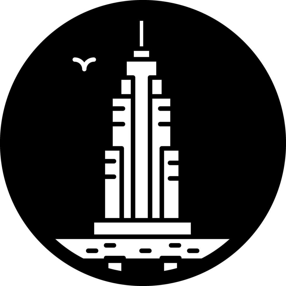 A filled style icon of empire state vector
