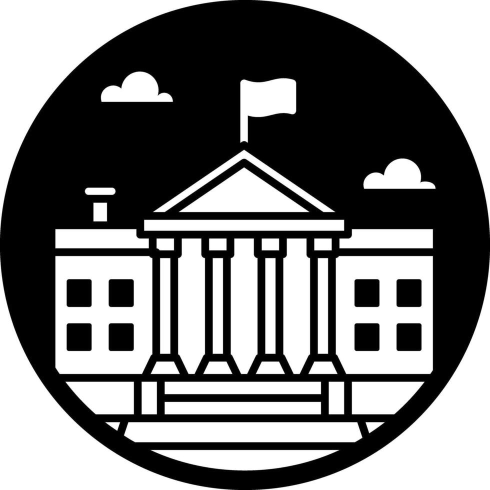 White house icon in filled style vector