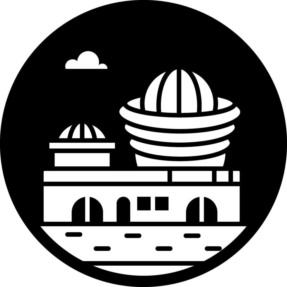 A glyph style icon of guggenheim museum vector