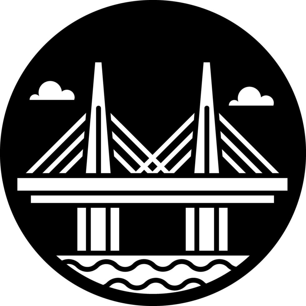 Millau bridge icon in solid style vector