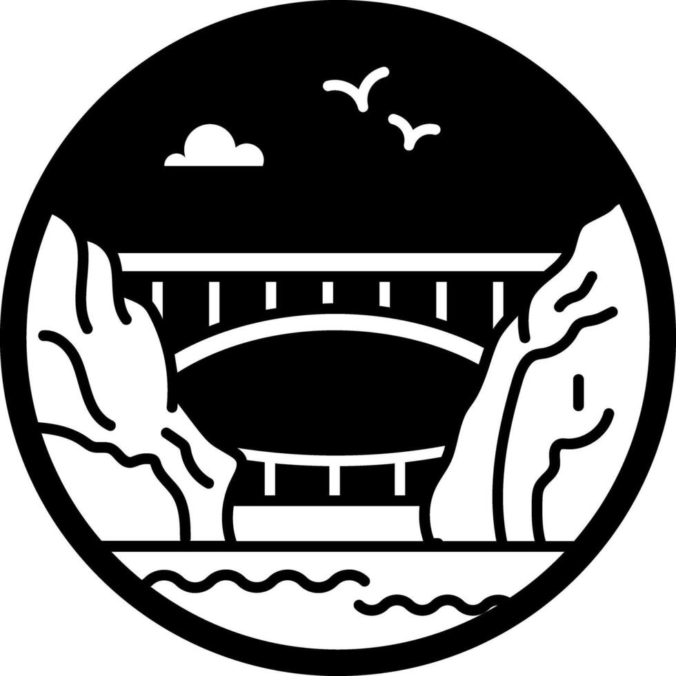Hoover dam icon in filled style vector