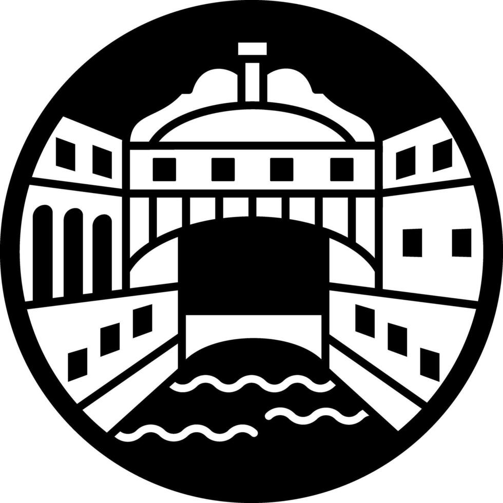 Bridge of sighs icon in filled style vector