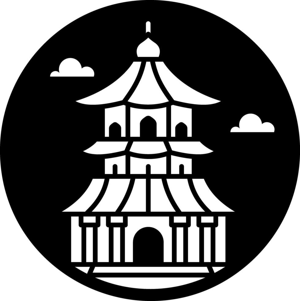 Summer palace icon in glyph style vector