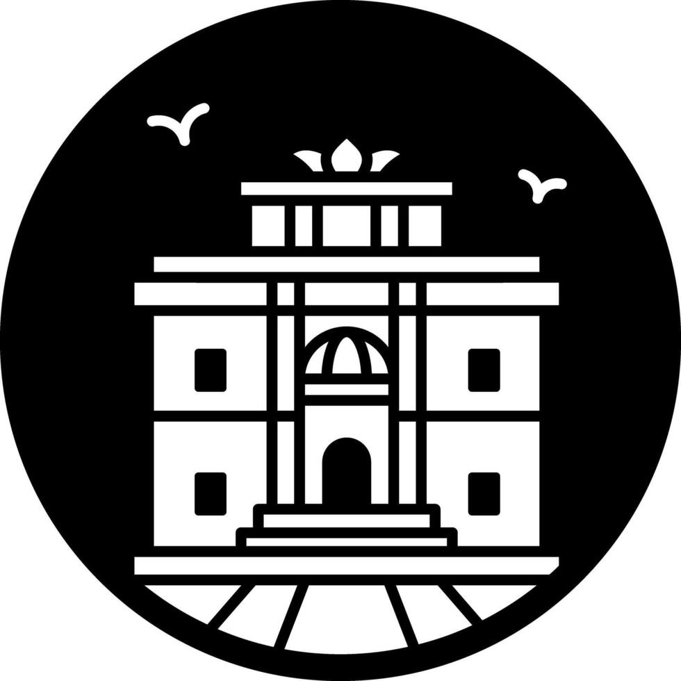 Trevi fountain icon in glyph style vector