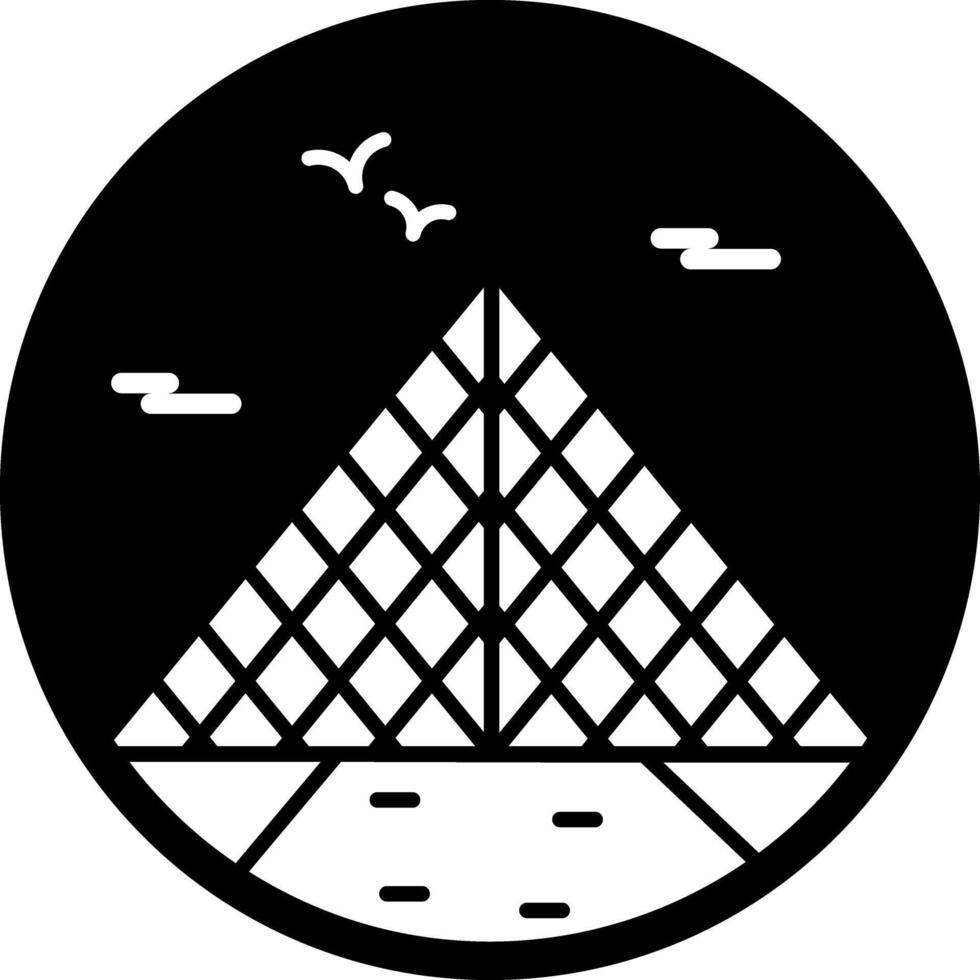 A filled style icon of louvre museum vector