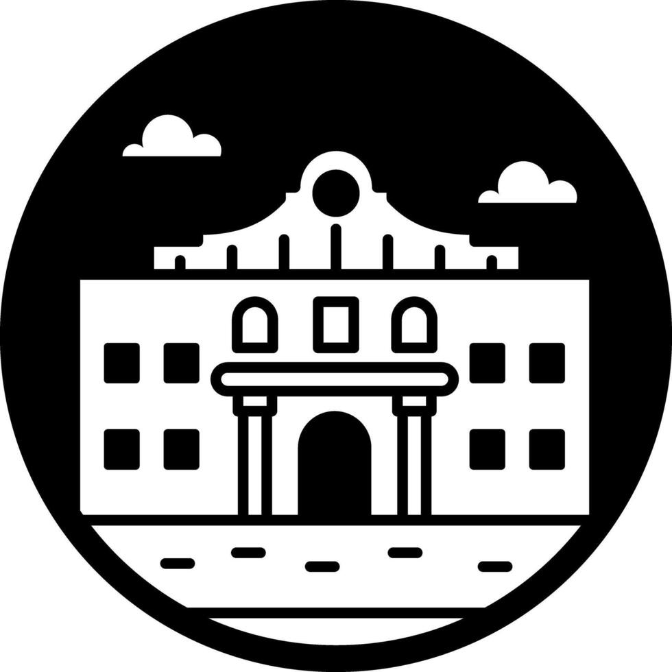 Alamo building icon in glyph style vector