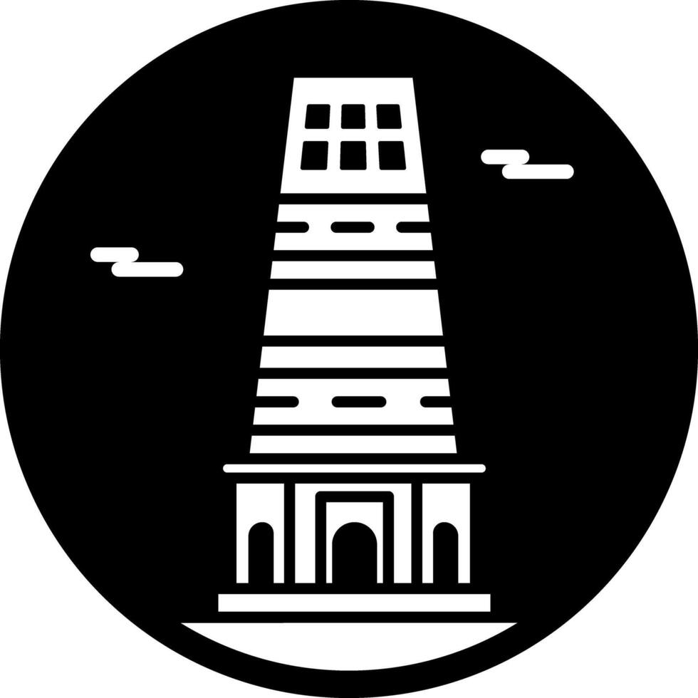 A glyph style icon of burana tower vector