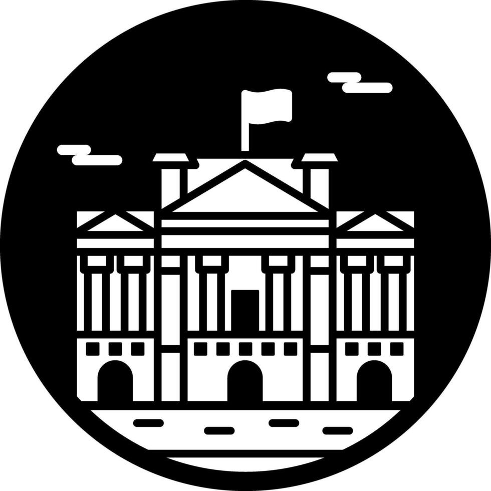 A glyph style icon of buckingham palace vector
