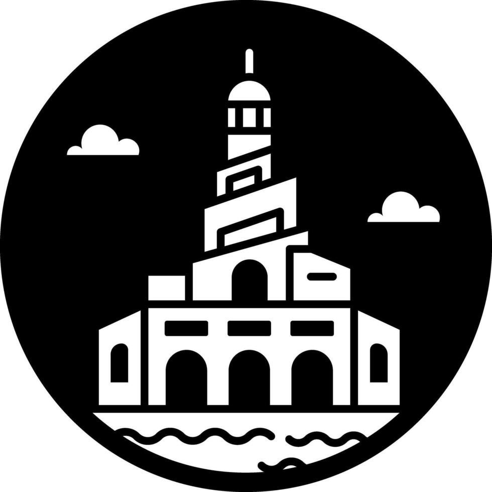 Fanar mosque icon in glyph style vector