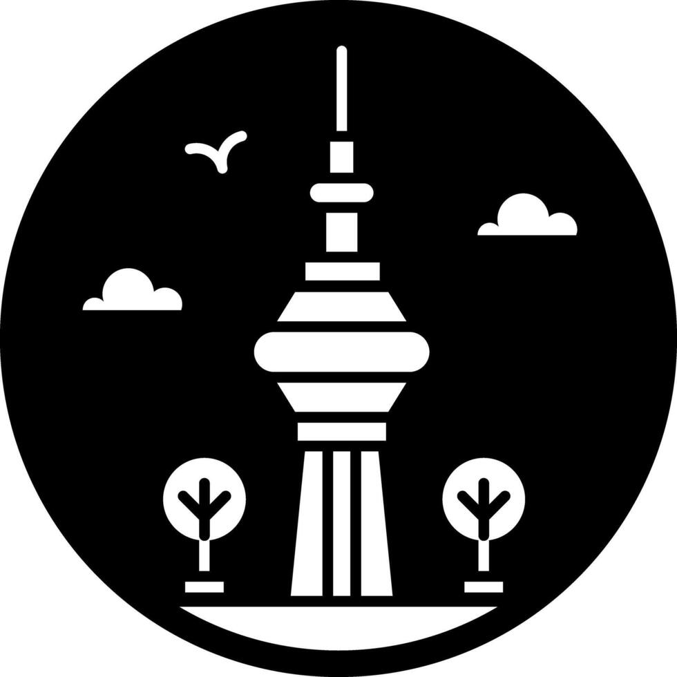 Cn tower icon in filled style vector