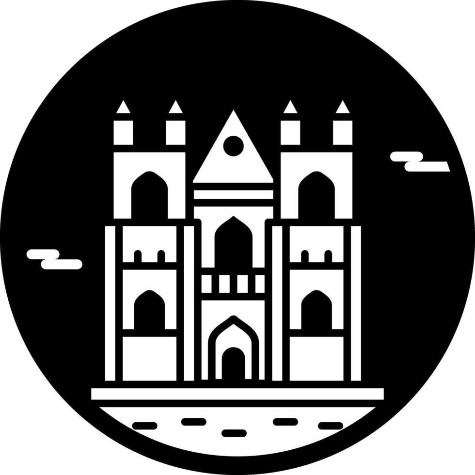 Westminster abbey icon in glyph style vector