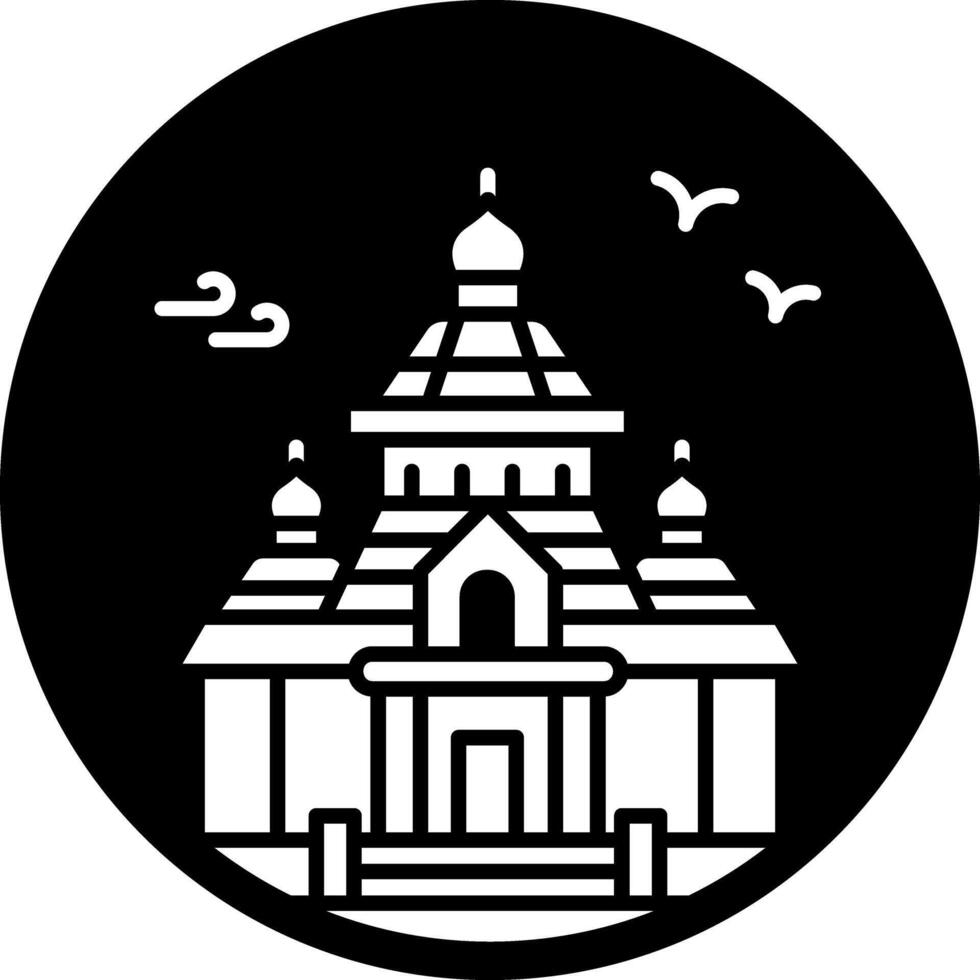 A filled style icon of sun temple vector