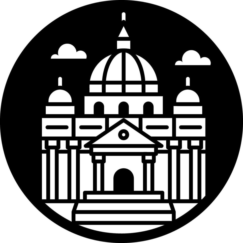 Peter basilica icon in glyph style vector
