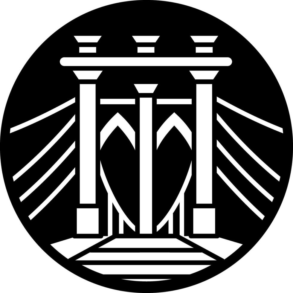 A glyph style icon of brooklyn bridge vector
