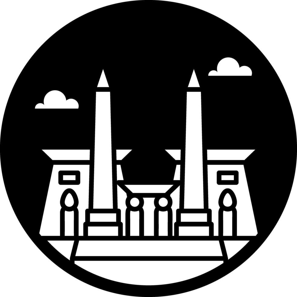 A filled style icon of luxor temple vector