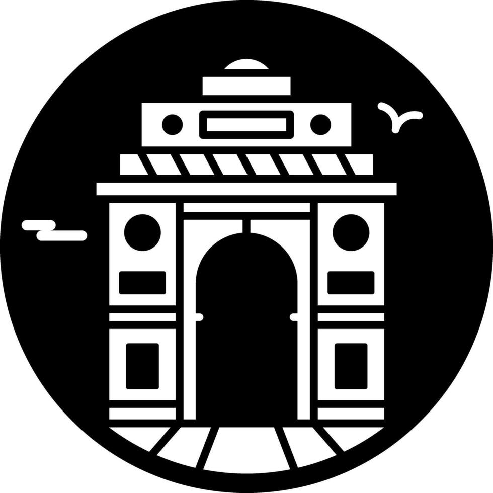 India gate icon in filled style vector