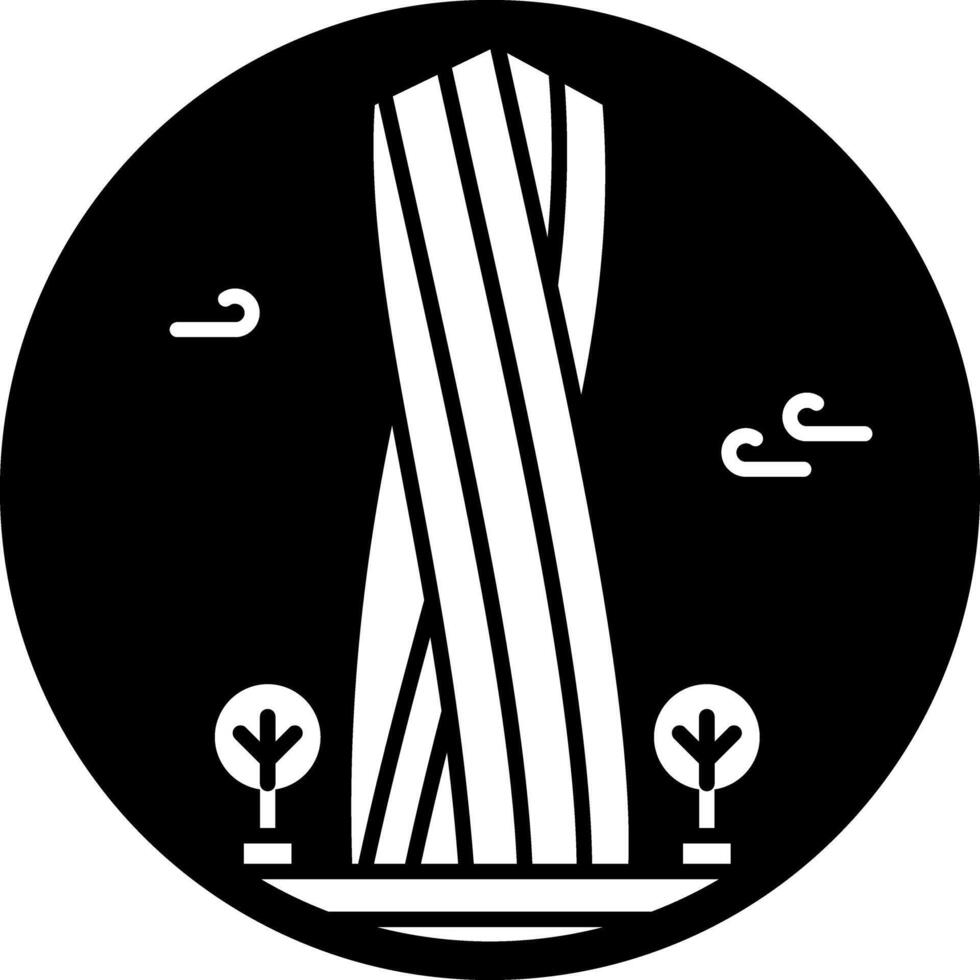 Cayan tower icon in glyph style vector