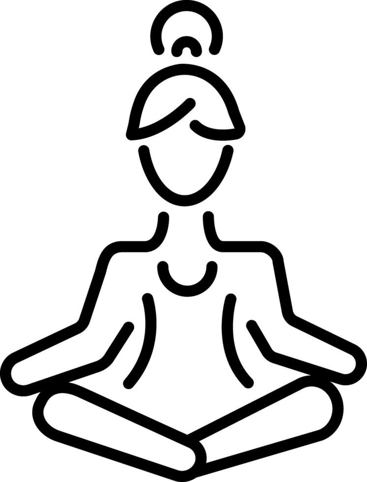 Linear icon of a woman in a meditation posture vector