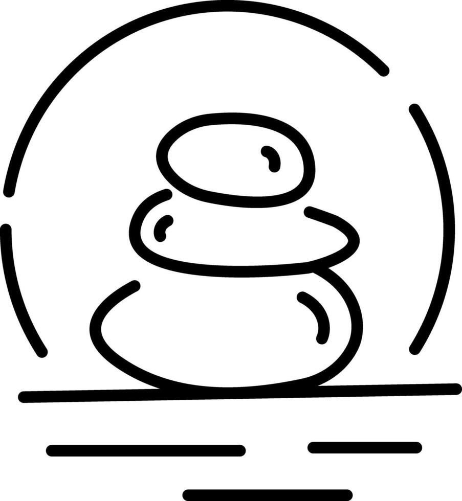 Linear icon of stacked spa stones vector