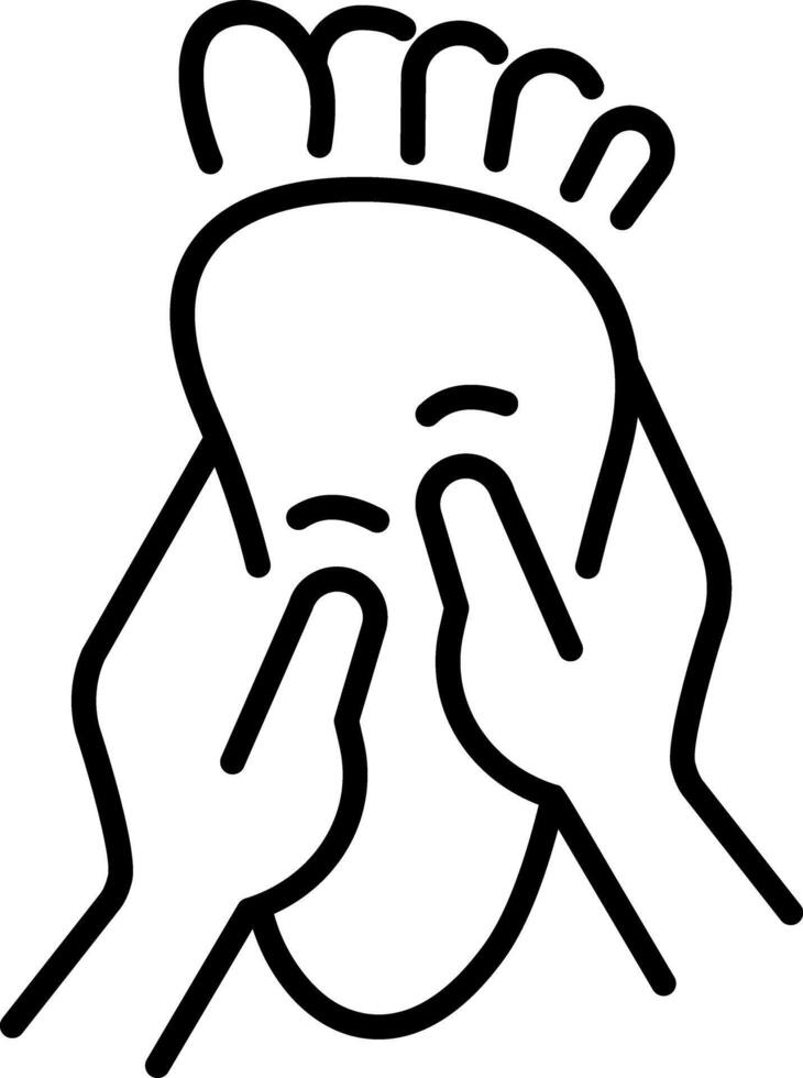 Foot massage icon in linear style vector