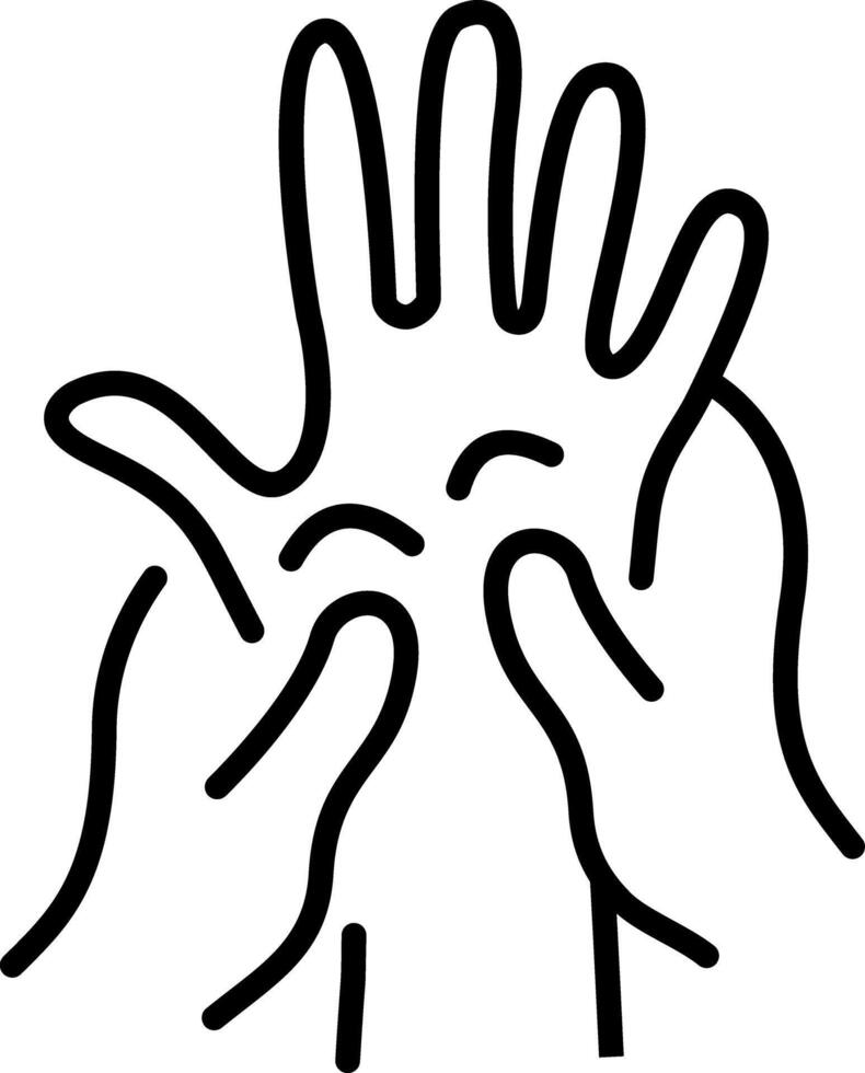A linear icon of hand massage vector