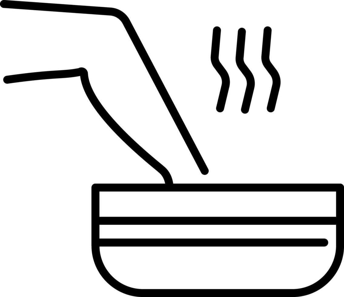 A line style icon of foot treatment vector