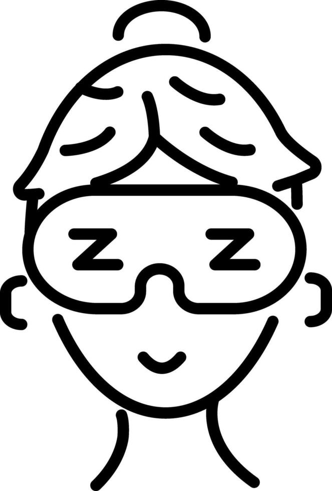 Beauty sleep icon in linear style vector