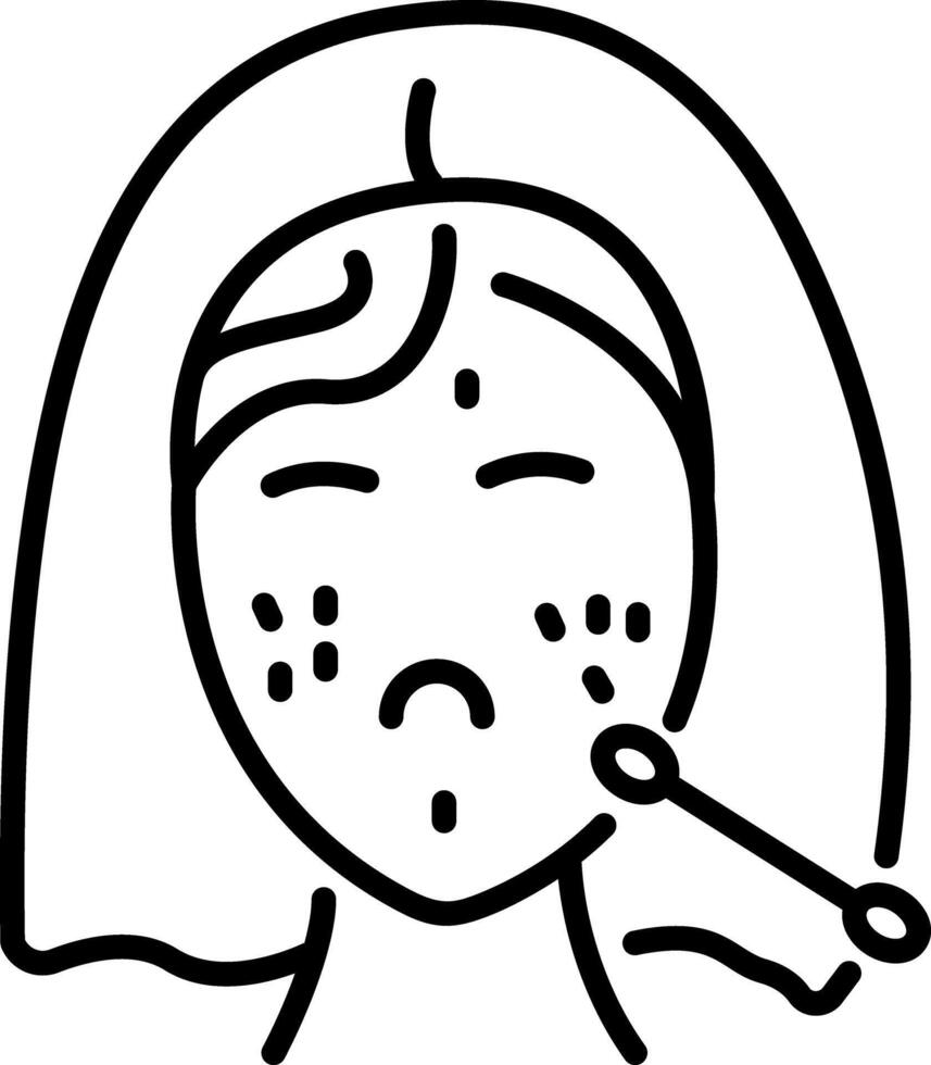A linear icon of age spots treatment vector