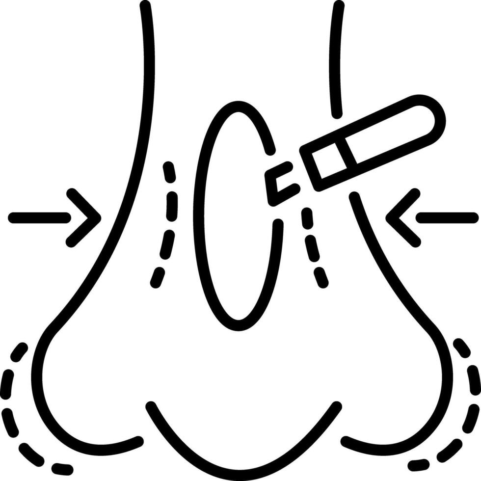 Nose rhinoplasty icon in line style vector