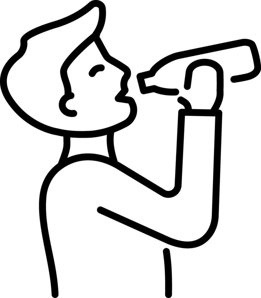 Stay hydrated by drinking more water, line style icon vector
