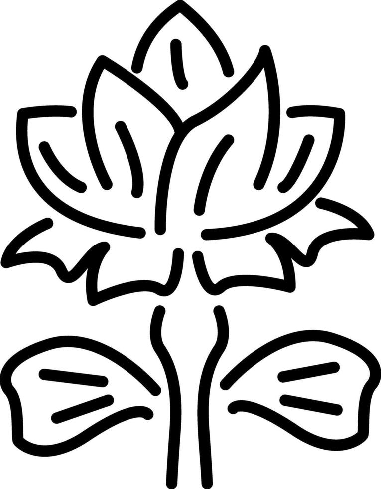 A line icon of lotus flower vector