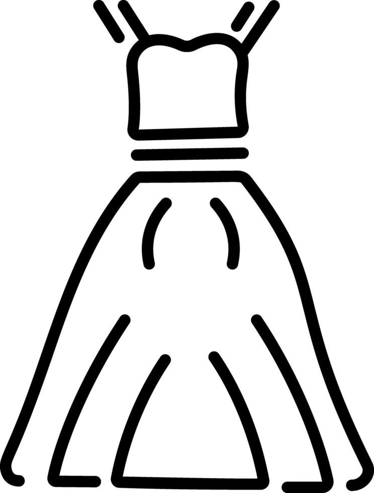 A line icon of a beautiful bridal dress vector