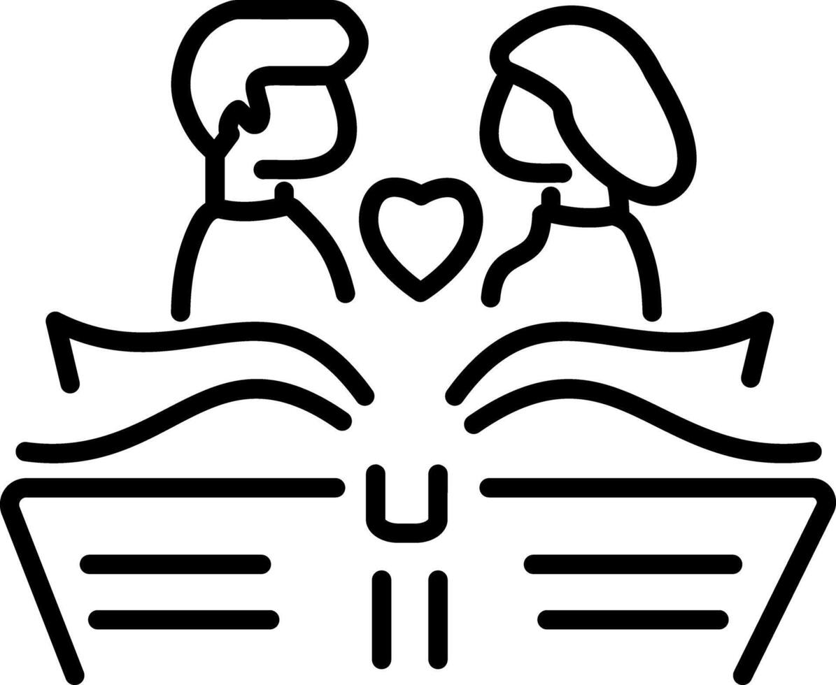 Romantic love story icon in line style vector