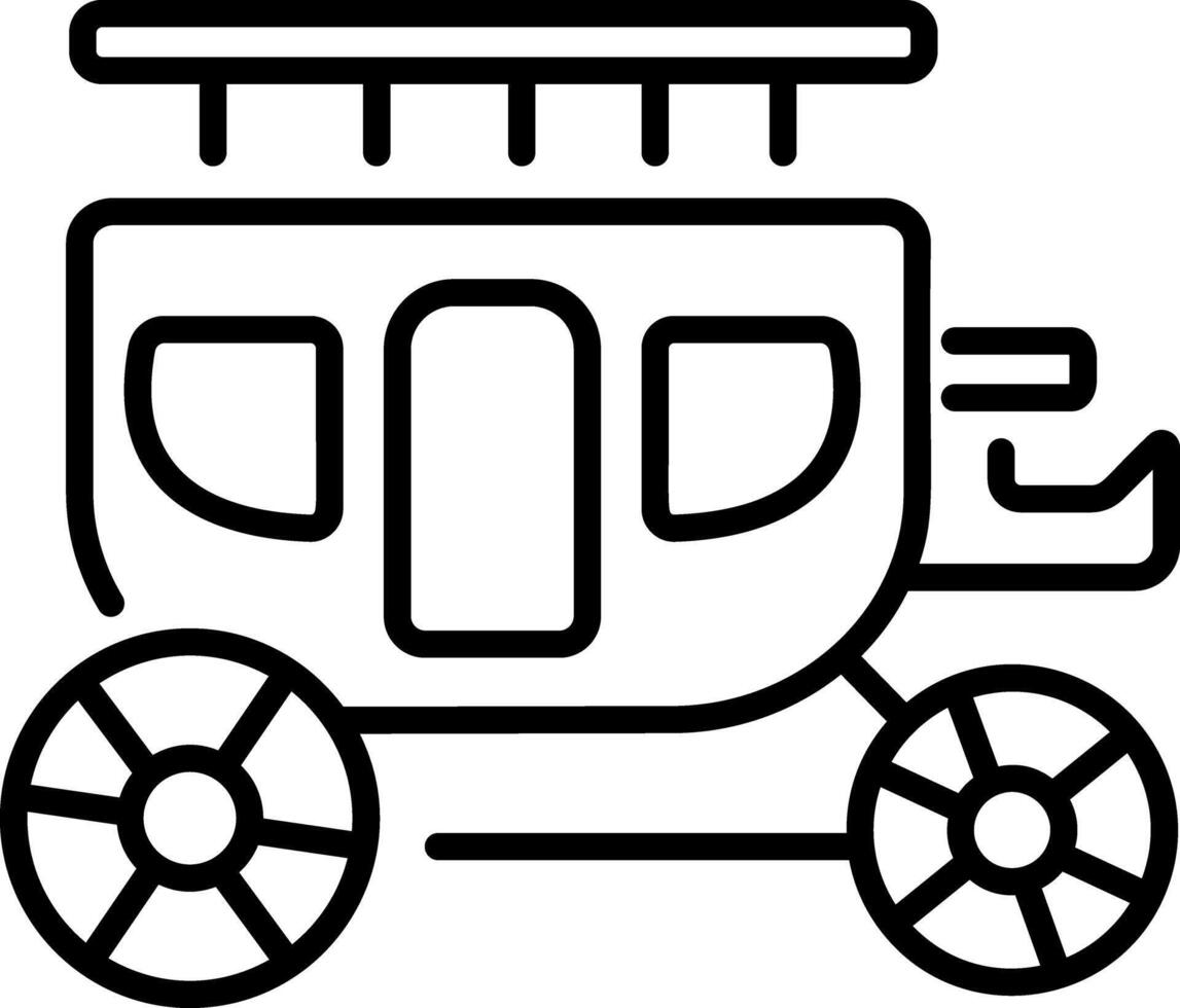 Classic carriage icon in line style vector