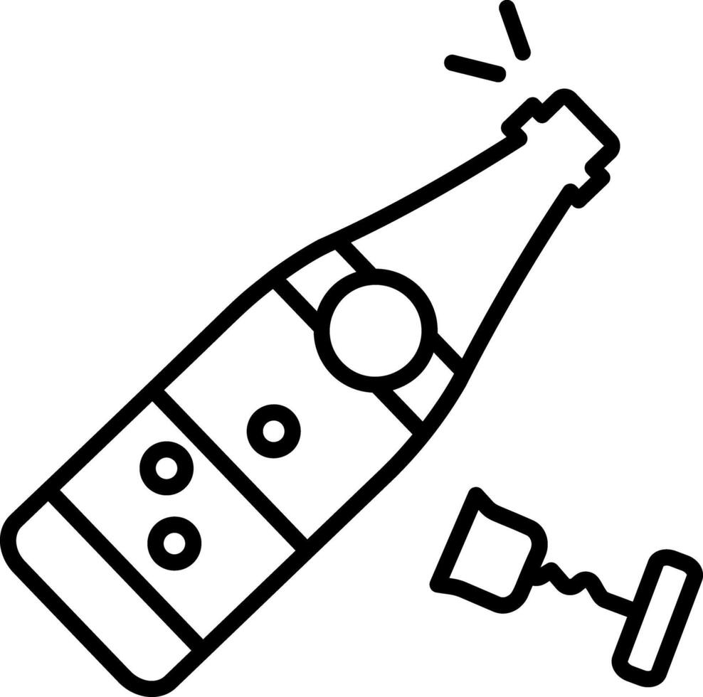 Sparkling wine icon in line style vector