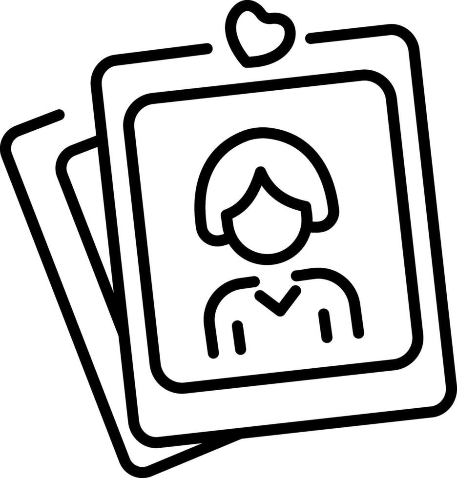 A line icon of love memories vector
